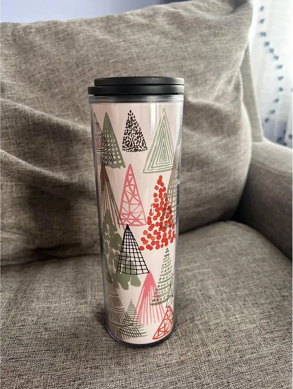 Starbucks Holiday Christmas Trees 16oz Insulated Travel Tumbler Mug 2017